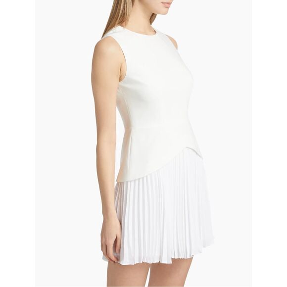 Milly Haddy Pleated Minidress in Ecru Size US8 $395 - Picture 3 of 12